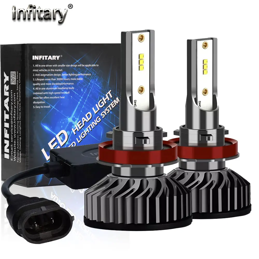Infitary Car Headlights Bulb H7 LED CSP Chips H1 H3 H4 H27 880 9005 9006 HB3