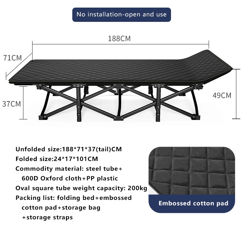 Folding outdoor Camp bed 