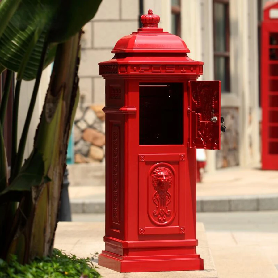 

Retro Outdoor Post Large Standing Lock Mailbox for Letters