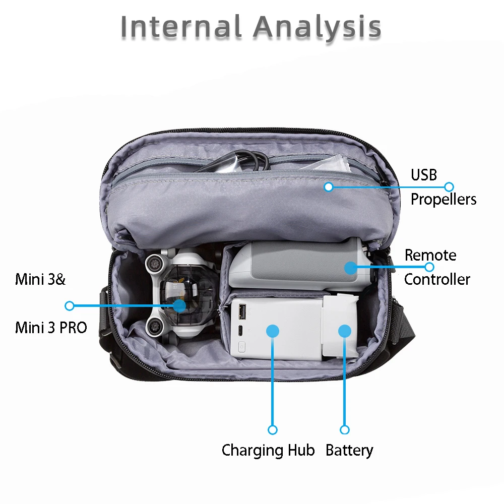 For DJI mini 3 pro Storage Bag  mini 4 pro Carrying Case Drone Travel Bag for DJI  Air 2 S case /mini 4 pro/mini 3 bags