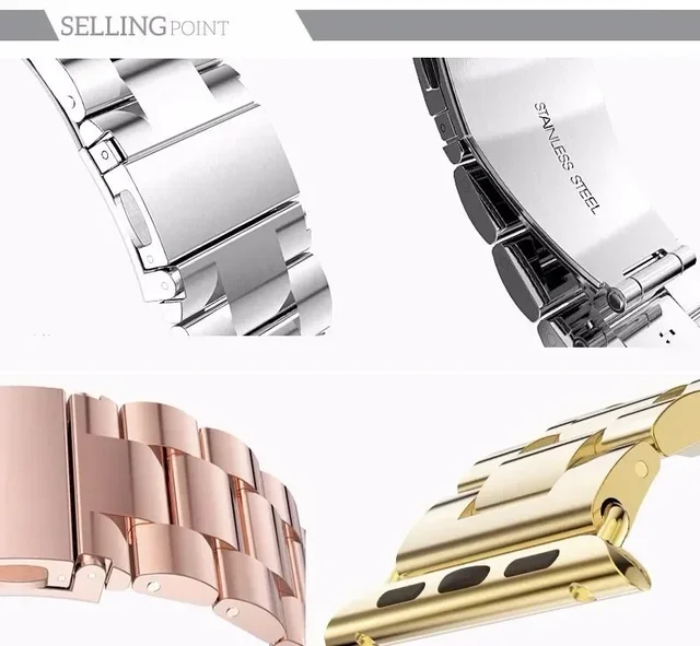 Edelstahl Armband für Apple Watch Ultra Gehäuse, passend für alle Modelle (Serie 9, 8, 7, 6, SE, 5, 4)