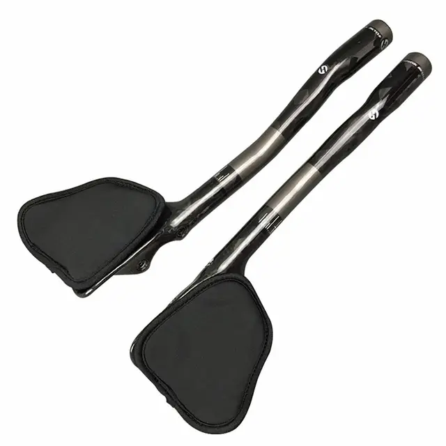 Carbon Fiber Aero Bars / TT Handlebars For Road & Triathlon Bikes - 31.8mm Clamp, Internal Cable Routing