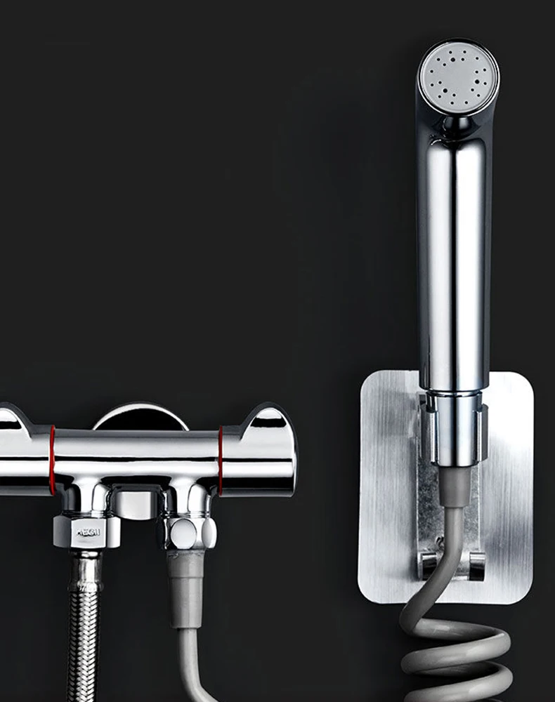 Pulvérisateur De Bidet Manuel Avec Tuyau 1,5m - Douchette WC Pour Toilette Ou Lavabo - Support Mural Inclus