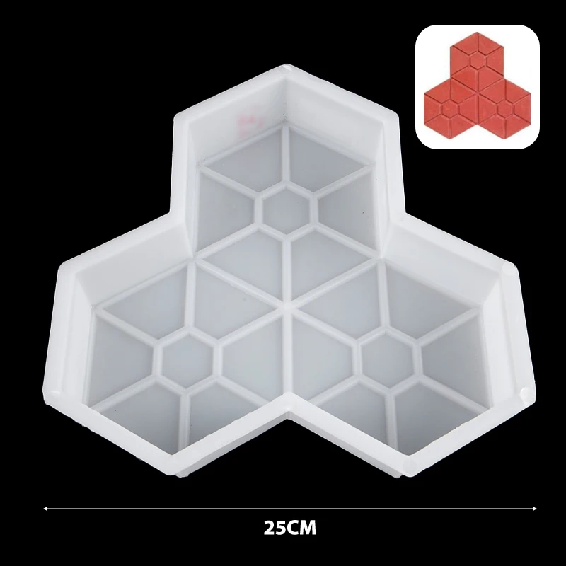Hexagonal Maple Leaf Path Maker Concrete Molds DIY Garden Pavement Road Paving Brick Plastic Mould