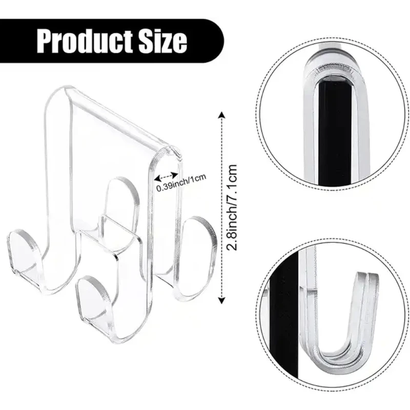 Bathroom Towel Hook Thick Glass Door Hook Strong Adhesive Acrylic Shower Hanger Transparent Towel Bathrobes Hangings Hook Bathroom Essential