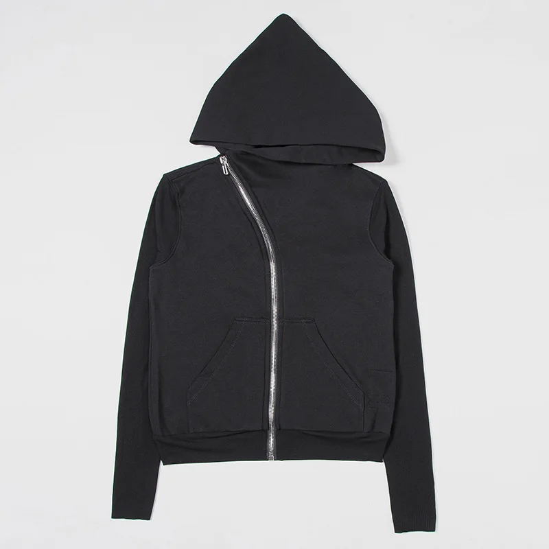 

New RO Men Women Jacket Dark Wizard Hat Splice Jacket Coat Cotton Rib Sleeve Zipper Jacket