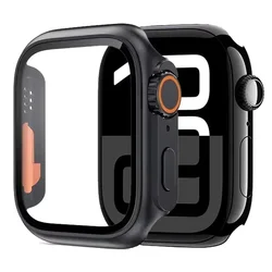 Premium PC Case with Glass Film Cover for Series 4 - 5 - 6 - SE 40MM (Matte Black)