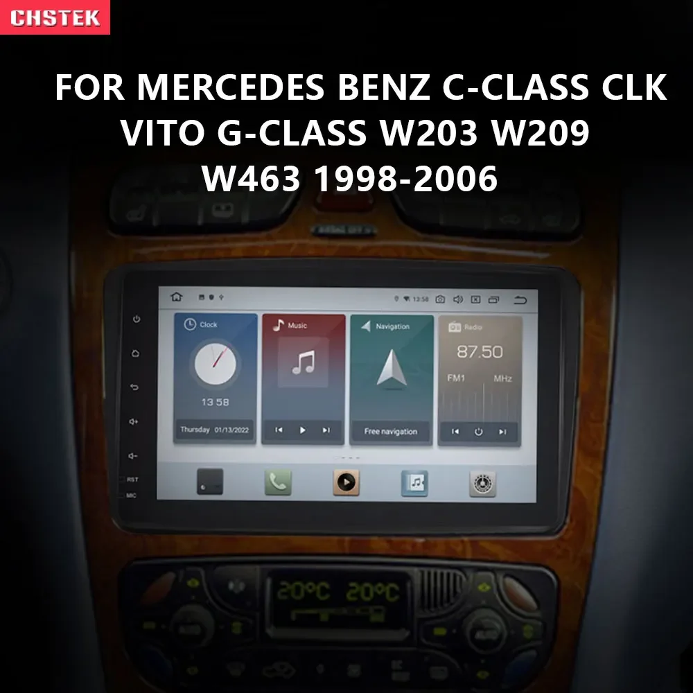 

Автомобильная Мультимедийная система CHSTEK 8 "1280*720P 8G + 128G для Mercedes Benz C-класс, CLK Vito G-Class W203 W209 W463 1998-2006,1 DSP 4G LTE WiFi GPS