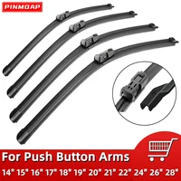 Car Wiper For Top Lock Push Buttom Arm Windshield Wipers Blades Universal Soft Rubber Frameless Bracketless 13" to 28" 24" 26" 1