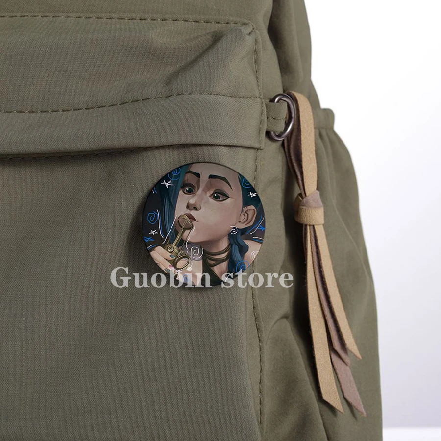 Enamel Pins 58mm Arcane Jinx Soft Button Pins Runaway Loli Brooch Badge Bag Accessories Gamer Collect Friends Gifts