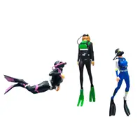 3 Pieces 1/64 Scale Miniature Model Figure Resin 1/64 Scale Diving Figurine for Sand Table Decoration Micro Landscape Building 1