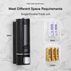 400ML Shower and Lotion Dispenser Waterproof Shampoo Shower Gel Container Wall Mount with Clear Window for Home Hotel Restaurant 2