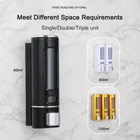 400ML Shower and Lotion Dispenser Waterproof Shampoo Shower Gel Container Wall Mount with Clear Window for Home Hotel Restaurant 2