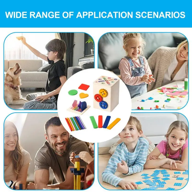 Color Sorting Toy Sensory Developmental Games Wooden Shape Color Sorter Motor Skills Toys For 1-3 Year Old Boy Children