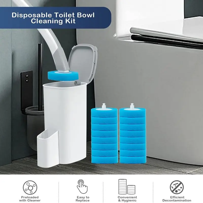 Disposable Toilet Brush with Cleaning Liquid Wall-Mounted Cleaning