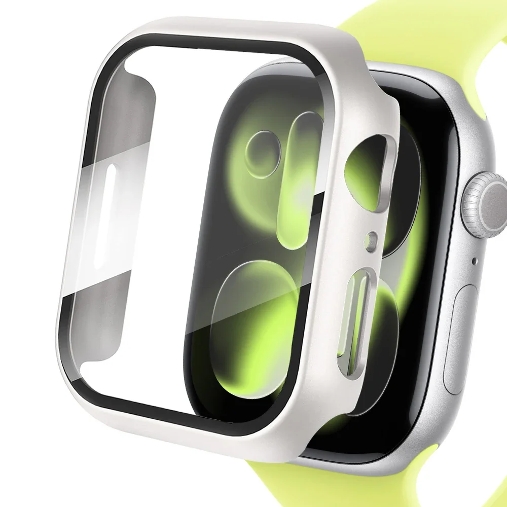 Enhanced Apple Watch Protective Case with Tempered Glass Screen Cover