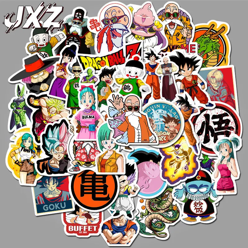 50 Pz/Set Dragon Ball Z Japanese Cartoon Dragon Graffiti Stickers Car Motorcycle Draw Bar Box Cartoon Doodle Sticker Toys