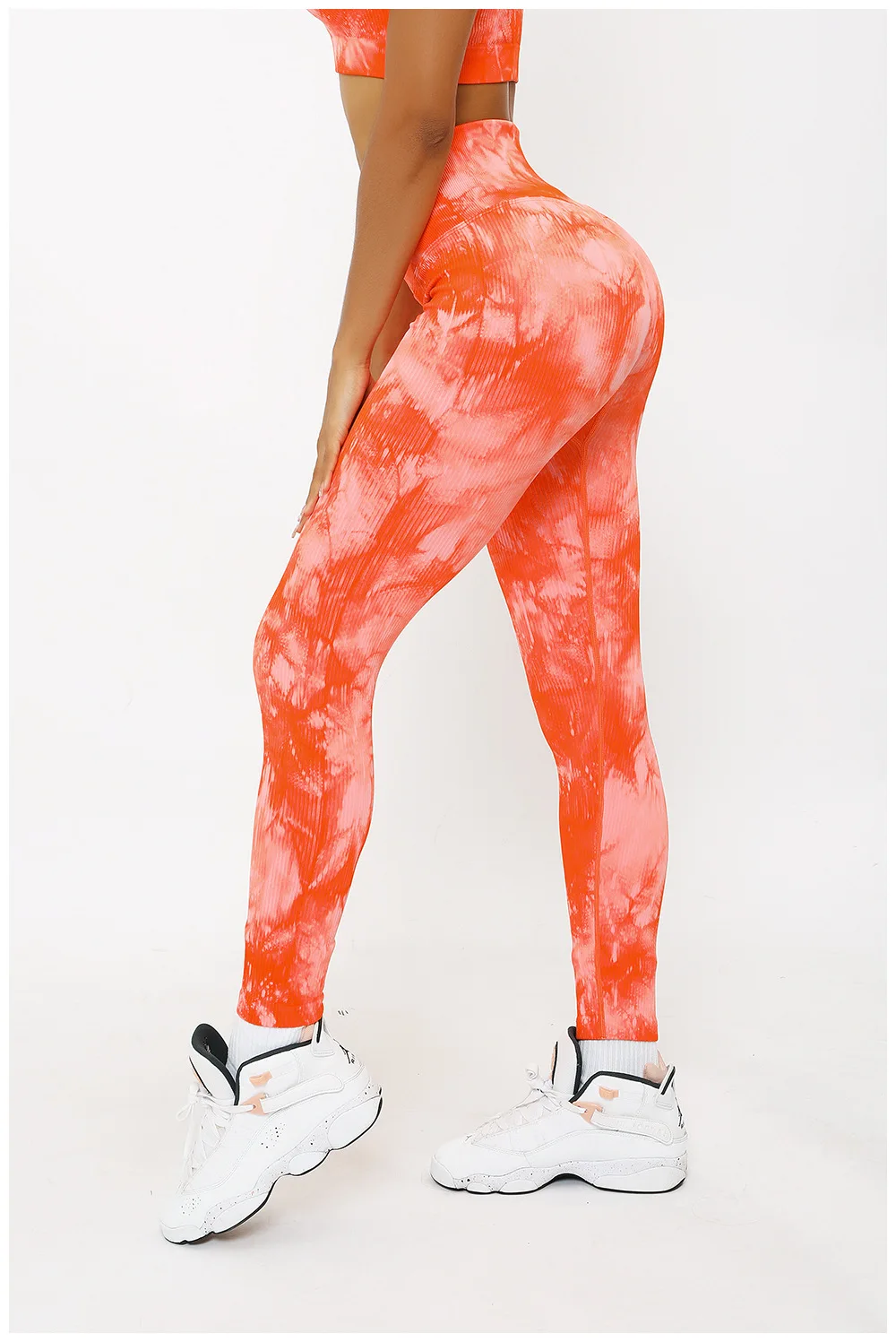 fabletics leggings CHRLEISURE Seamless Tie Dye Leggings Women Ribbed High Waist Fitness Pants Gym Sports Push Up Fashion Casual Slim Leggins Female fleece leggings