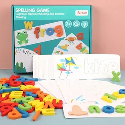 Puzzle éducatif en bois pour enfants, jeu d'orthographe de mots, aide pédagogique de maternelle, jouets d'apprentissage de l'alphabet anglais 