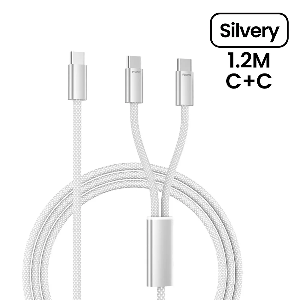 2 IN 1 USB Type C Cable PD 60W Dual Type C Fast Charging Cable For iPhone 15 16 Pro Xiaomi Huawei USB C Mobile Phone Data Cord BEST SELLERS 2 IN 1 USB Type C Cable PD 60W Dual Type C Fast Charging Cable For iPhone 15 16 Pro Xiaomi Huawei USB C Mobile Phone Data Cord BEST SELLERS