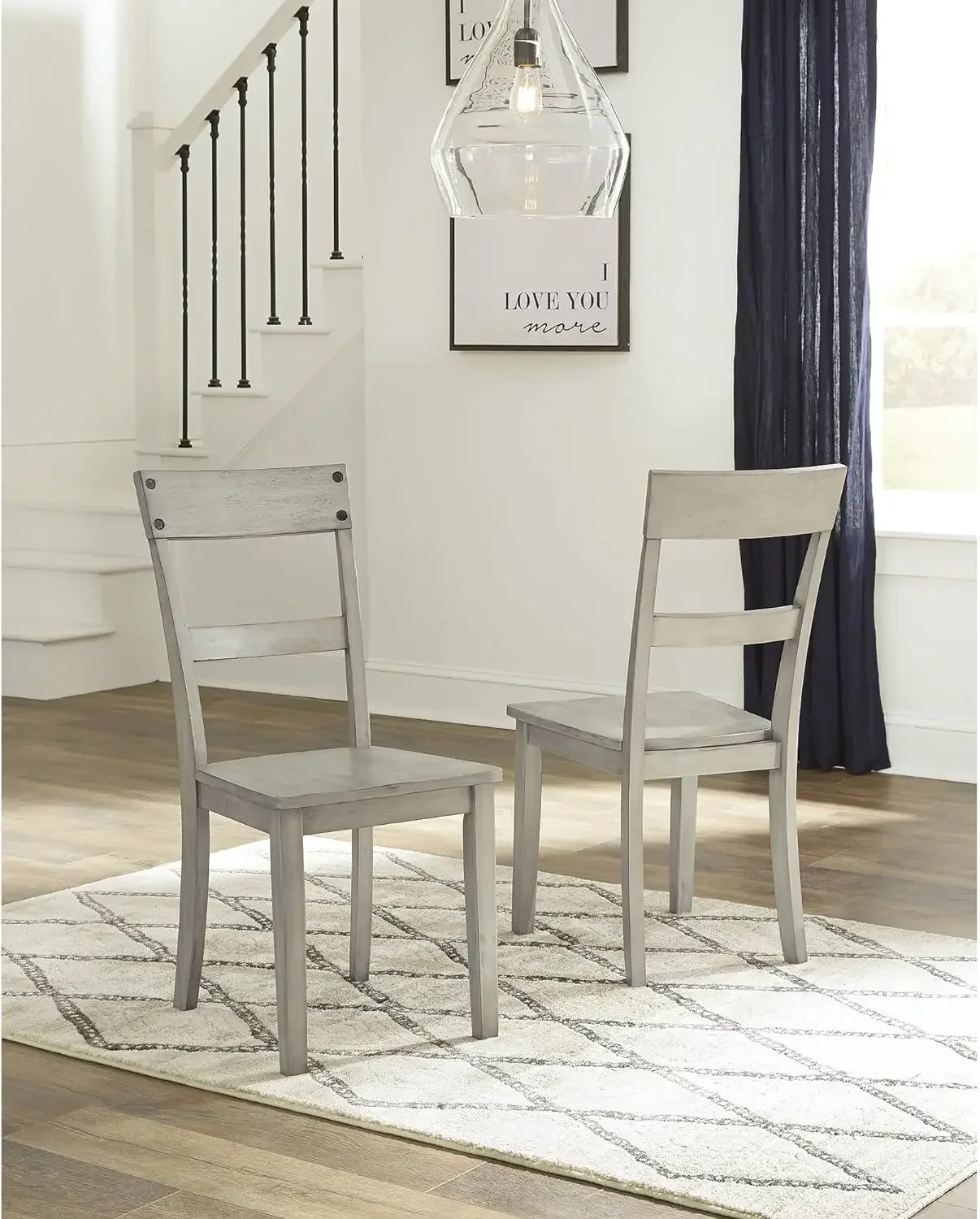 

Modern Farmhouse 18" Weathered Wood Dining Chair, 2 Count, Gray