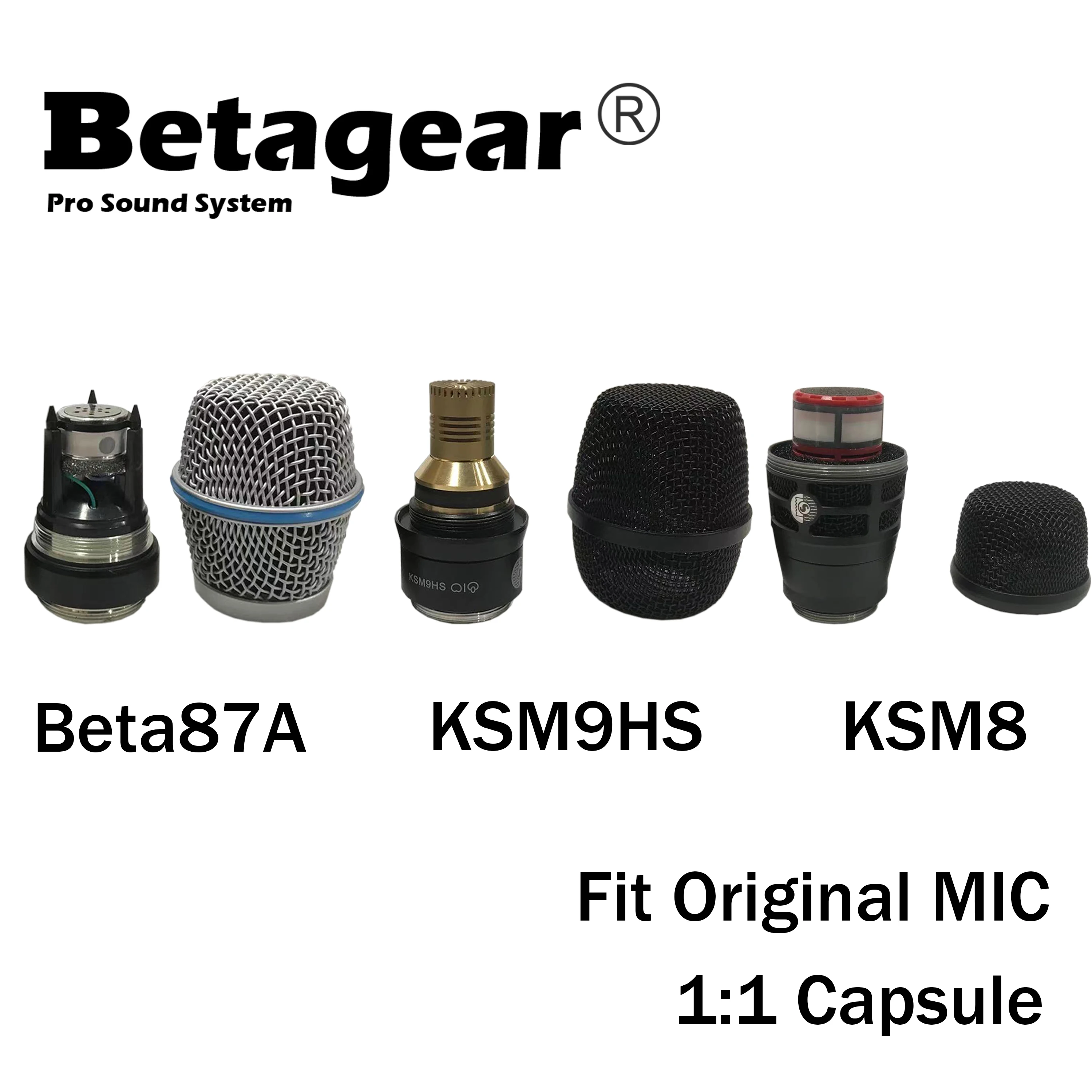 Cápsula de Microfone sem Fio Betagear Condensador Beta87a Ksm9hs Fit Shure Mão Microfone Cápsula Ksm8 Mic Core Logotipo Original da Marca