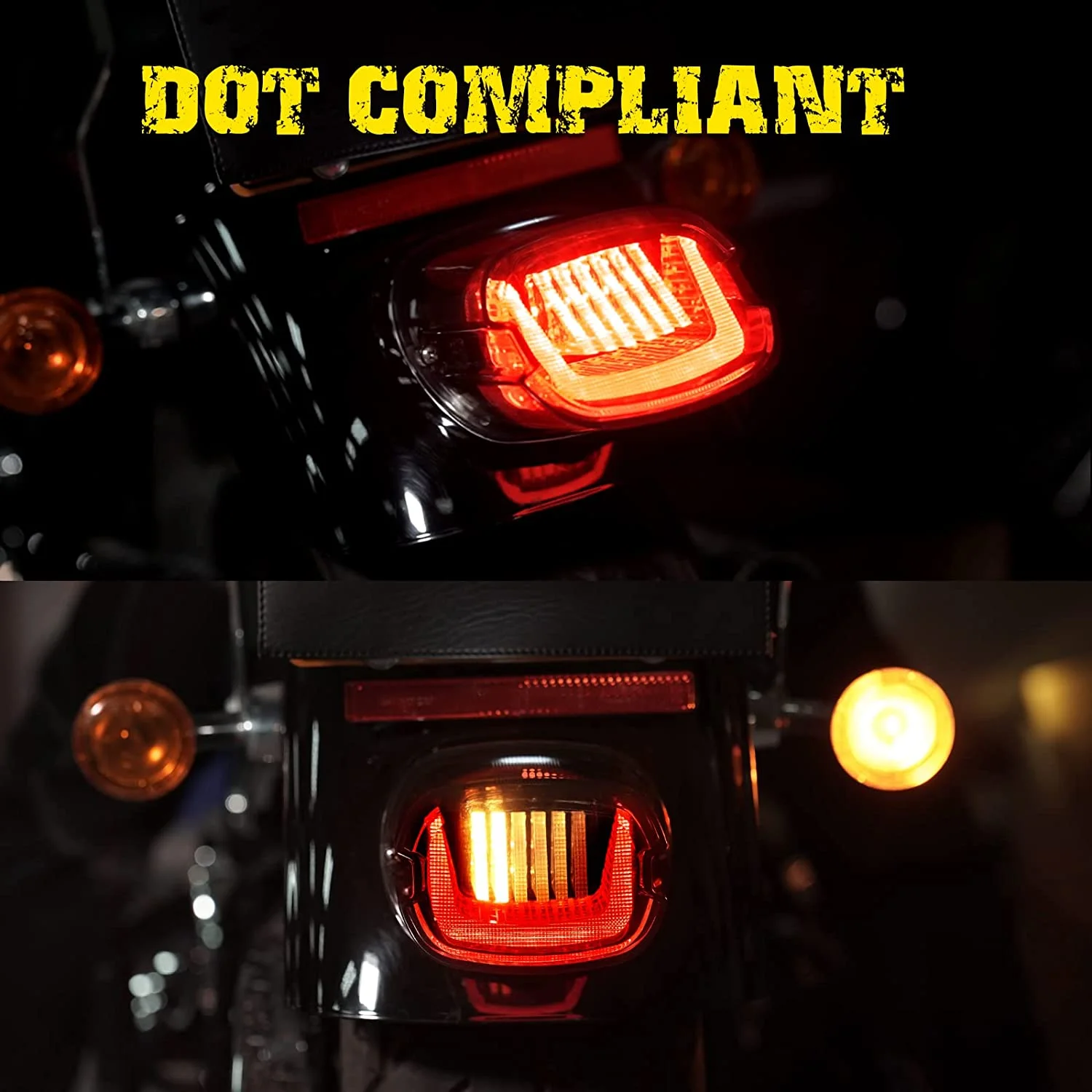 Motorcycle Rear Lighting FATECIM Smoked LED Taillights For Harley