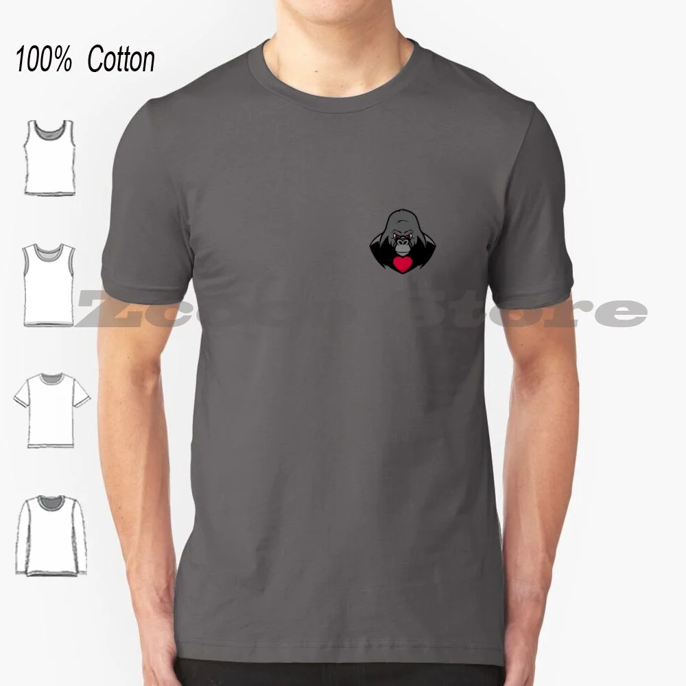 Gorilla T Shirt 100% Cotone Confortevole Di Alta Qualità Harambe Gorilla Monkey Primate Love Heart Animal Jungle Tarzan