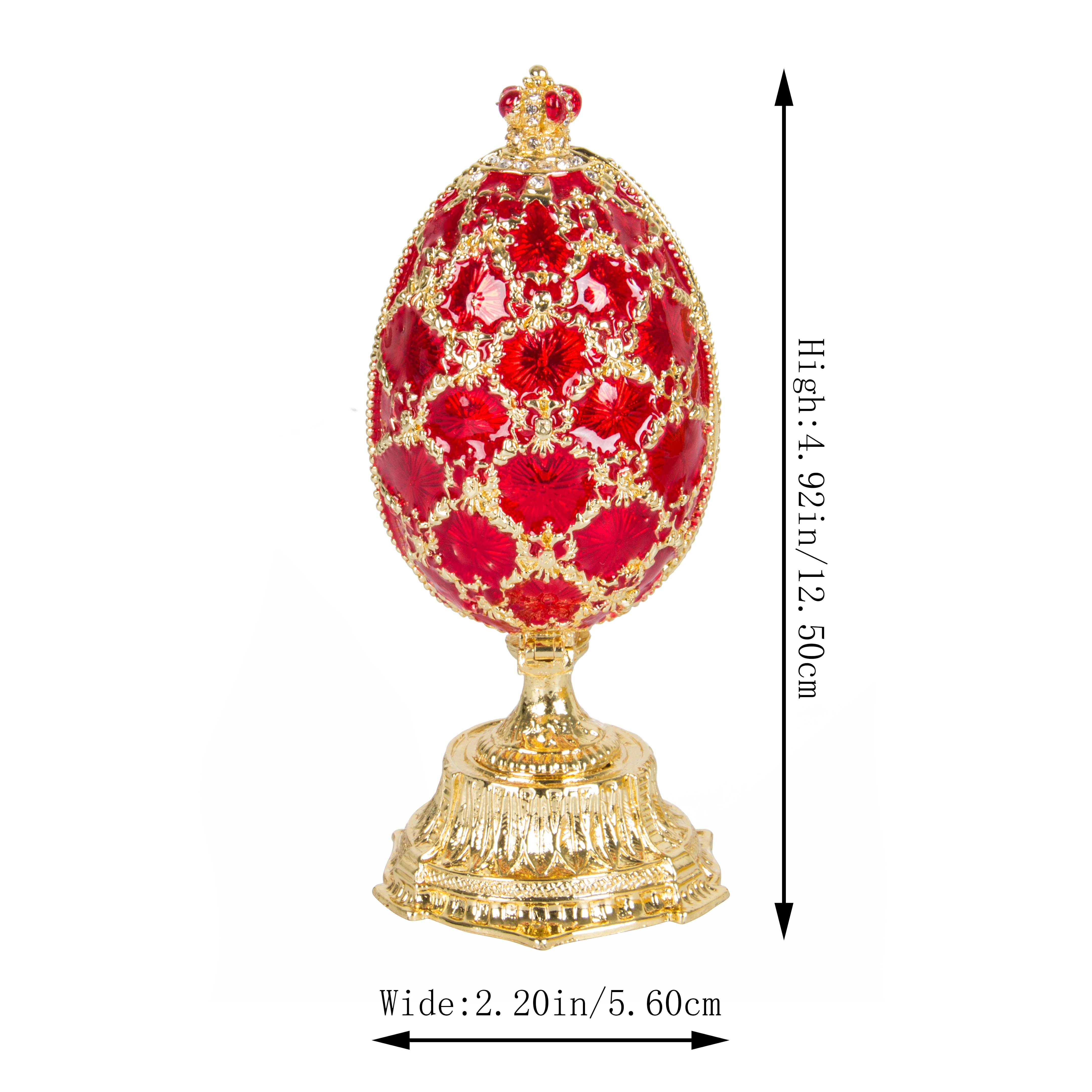 QIFU Russia Red Blue Green Faberge Egg and Miniature Castle in Crafts for Home Decor Gift