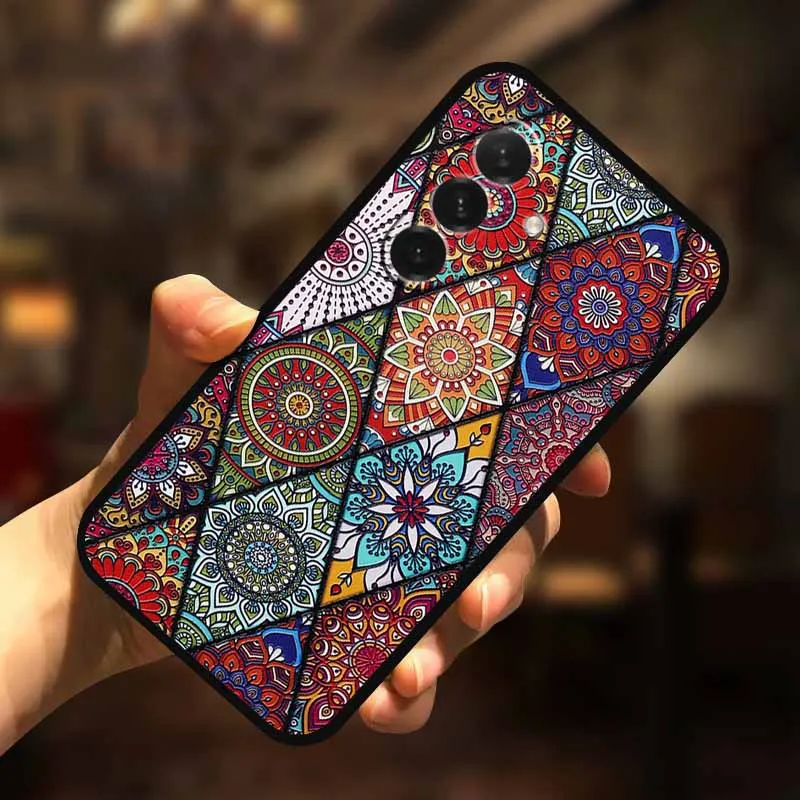 3D Flower Soft Relief Emboss Silicone Back Cover TPU Protector