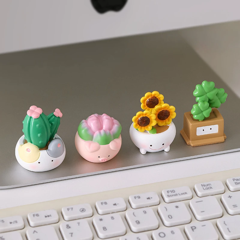 Creative Mini Resin Plant Figurines Cute Craft Lucky Plant Figurines Plant Car Accessories Decoration