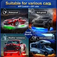 RGB Car Underglow Strip Lights with App Control Waterproof Strip Lights for Cart Boat Decoration LED Exterior Lights Strip DC12V 3