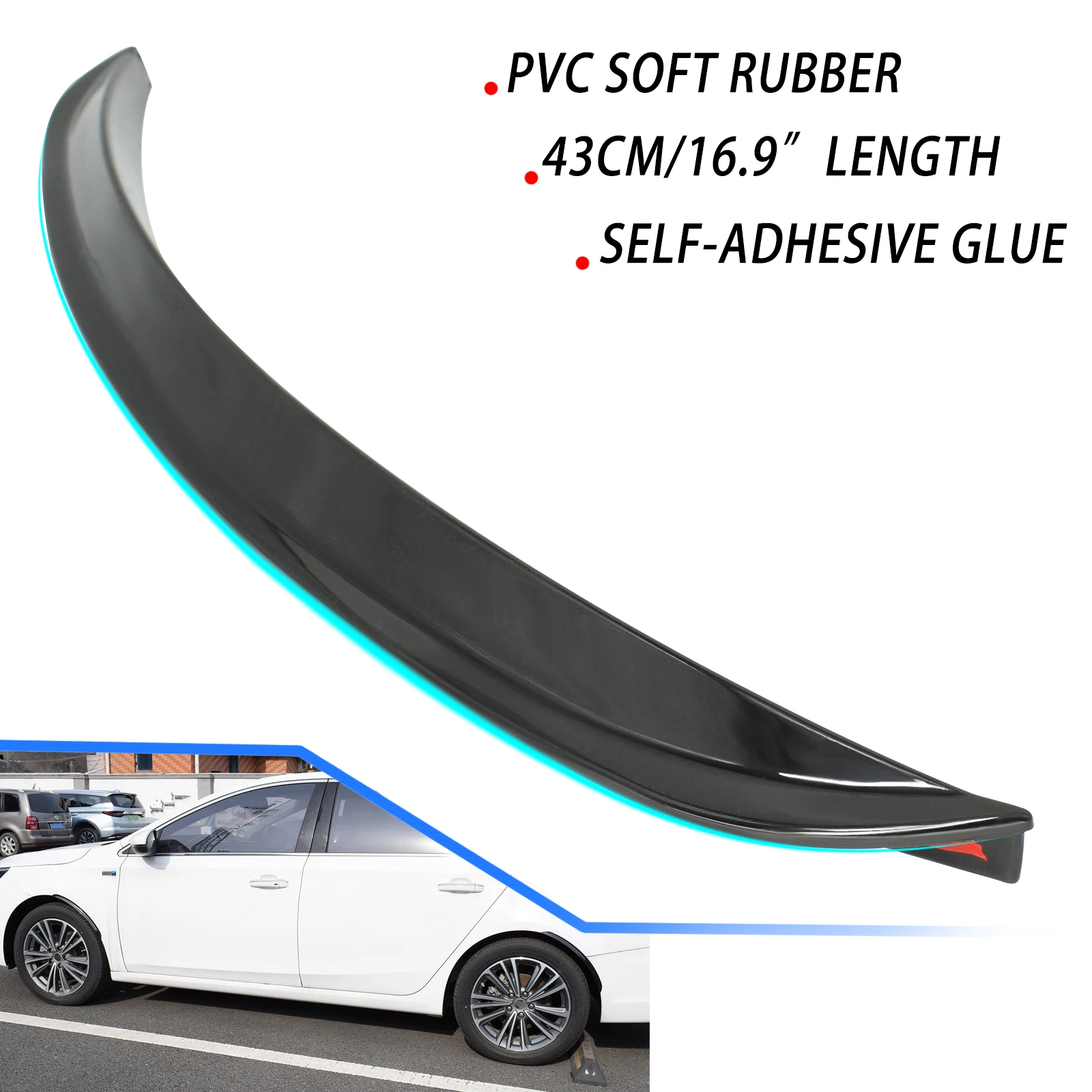 4 stücke Schwarz Universal Auto Lkw Body Kit Moulding trim Fender Flare Gummi Rad Augenbraue anti-scratch Streifen lippe Aufkleber Kotflügel – Detail 4