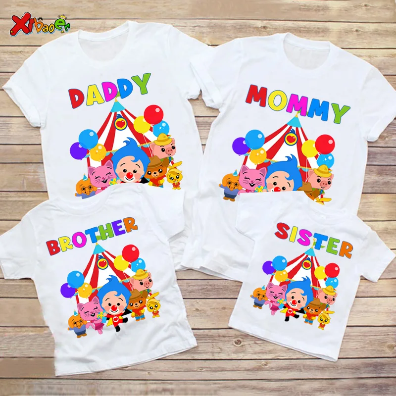 Trajes familiares a juego, camisa Plim de fiesta, trajes a juego