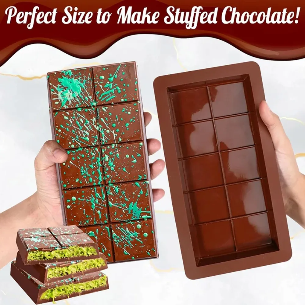 Durable Silicone Chocolate Bar Mold for Easy Release Wax Melts and Handmade Gifts