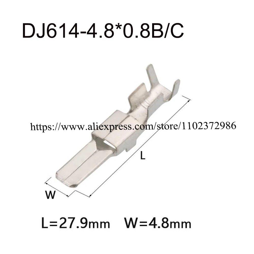 

1000PCS DJ614-4.8*0.8B New energy auto connector Terminal brass pin Waterproof harness terminal cable socket