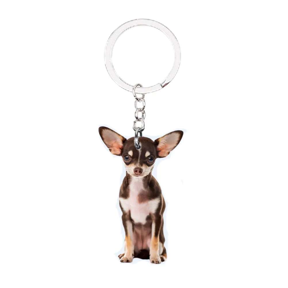 Cute Chihuahua Dog Crystal Keychain Bag Accessories for Women Gold Color  Female Keyring Jewelry llaveros para mujer K7326S01 - AliExpress