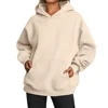 2024 New Women's Super Dalian Hoodie Sports Leisure Elastic Sweater Solid Color Sweater Thread Sweater Long Sleeve Pullover Pock 2