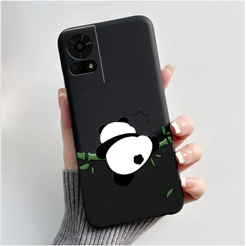 Cute Cartoon Soft Silicone Protective Phone Case - Black