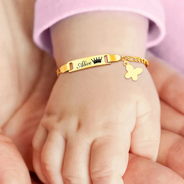 맞춤형 금 팔찌: 아기, 유아, 어린이의 특별한 기념품 맞춤형 금 팔찌: 아기, 유아, 어린이의 특별한 기념품