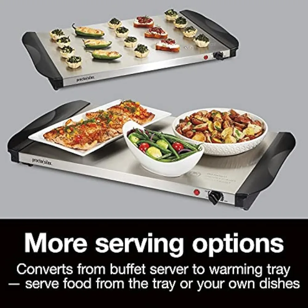 Buffet Server & Food Warmer, Adjustable Heat, for Parties, Holidays and Entertaining, Three 2.5 Quart Oven-Safe Chafing Dish Set