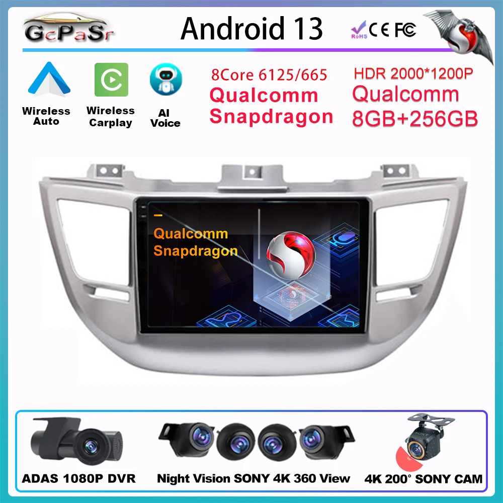 

Автомобильное радио Carplay Android Экран для Hyundai IX35 Tucson 3 2015 - 2018 Мультимедиа Automotiva Приемник Навигация GPS No 2din Аксессуары Беспроводной Bluetooth All-in-One Smart Car Systems Монитор Головное устр