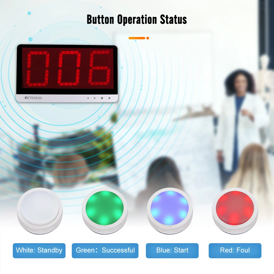 Retekess-Answer Game Buzzer System, TM101, 3 Modos,