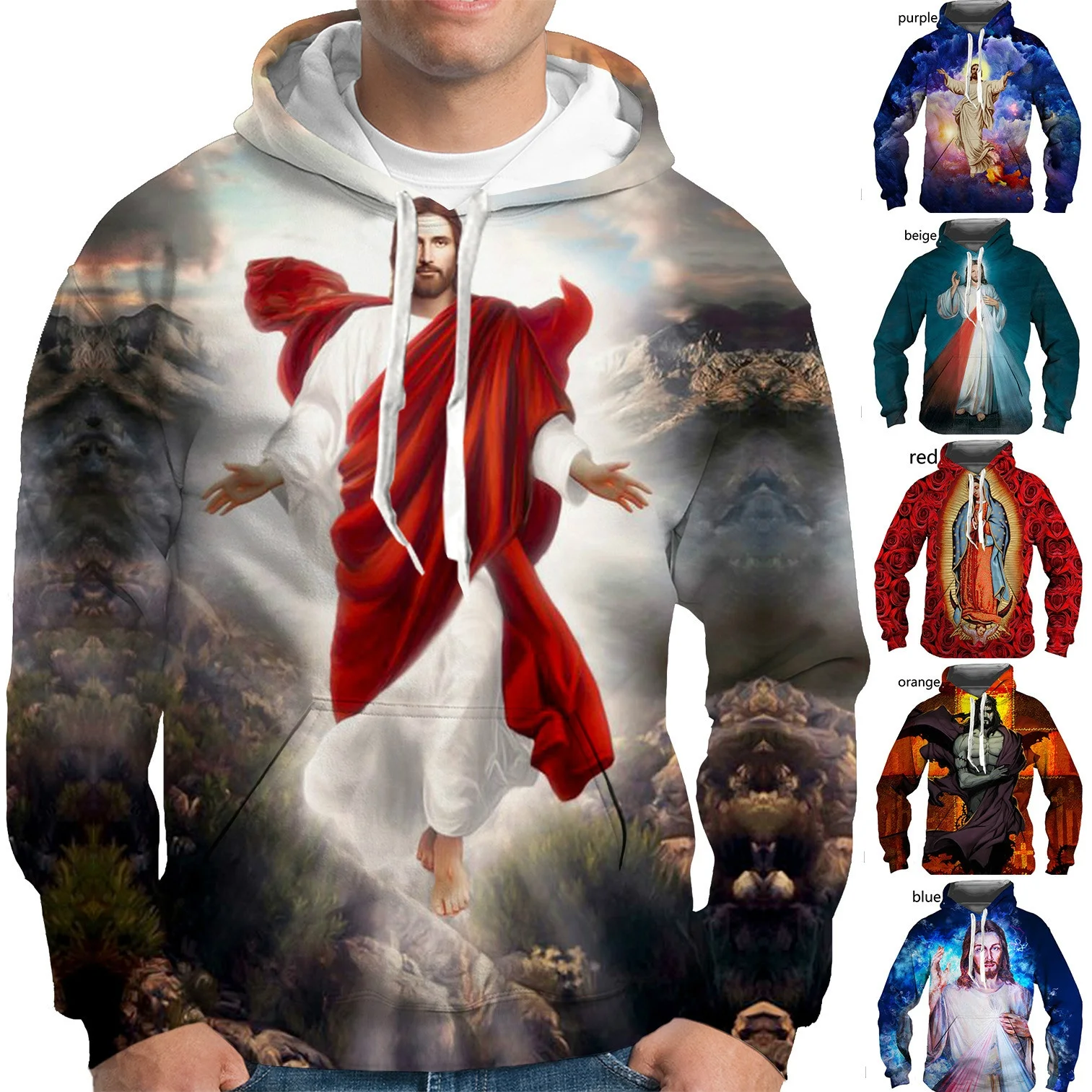 

Mens and Women Casual I Believe God Christian Sweatshirt Jesus 3d Printed Hoodies Cosplay Shirt