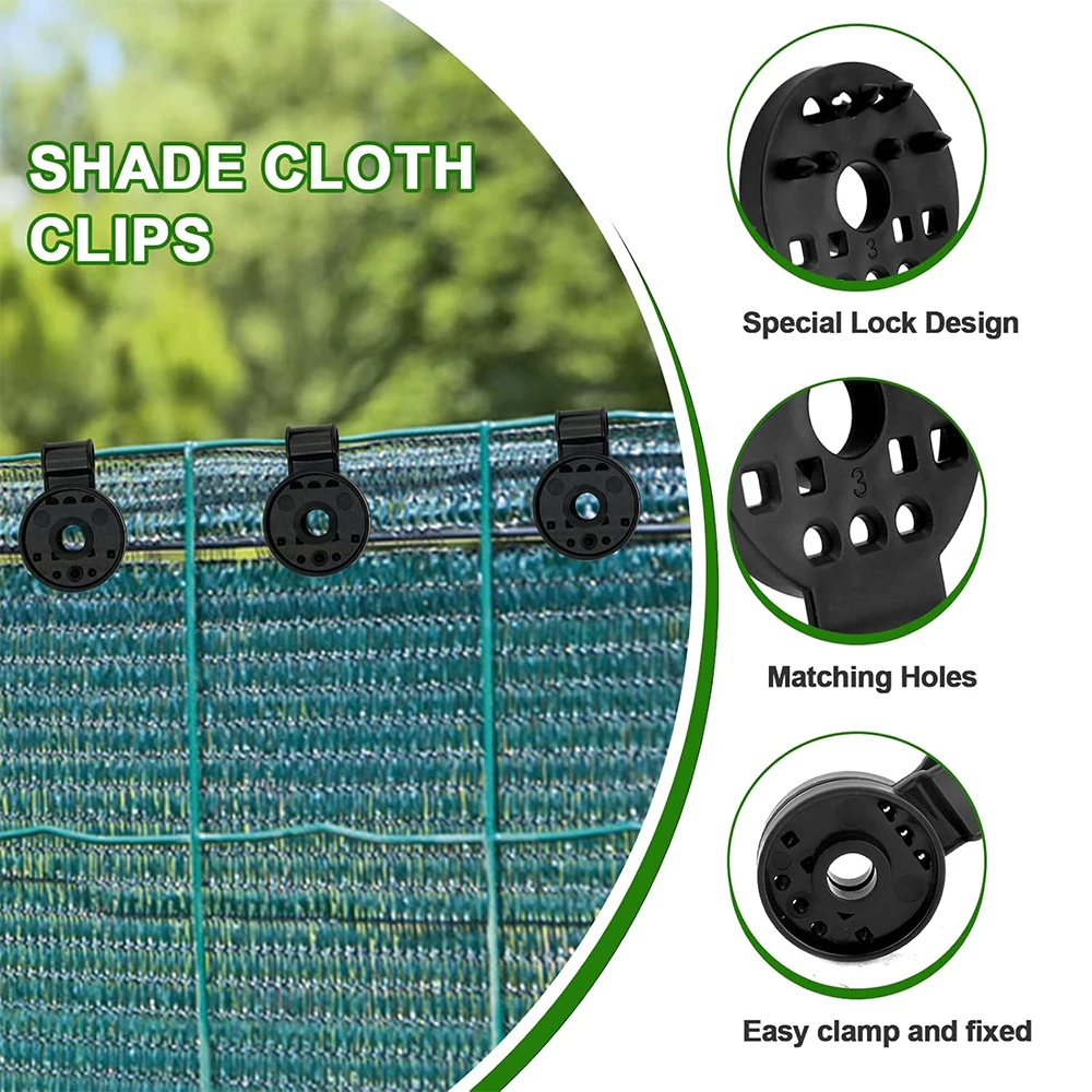100Pcs Shade Cloth Plastic Clips Sun Shade Net Clips Greenhouse Fabric Fixing Clamps Grommet Fence Netting Hook