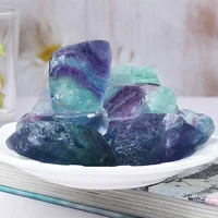 Minorganisateur de cristal de fluorite de document naturel, spécimen de roche de paysage, napdécoratif en vrac, forme irrégulière, pierre brute, décoration d'intérieur 6