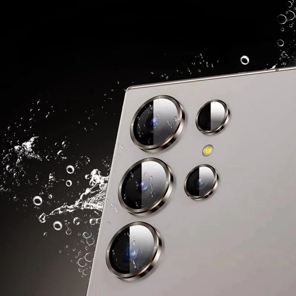 حافظة كاميرا من الزجاج المقسى لسامسونج ، واقي الكاميرا المعدني ، حلقة العدسة ، Galaxy S24 Plus ، S24 Ultra