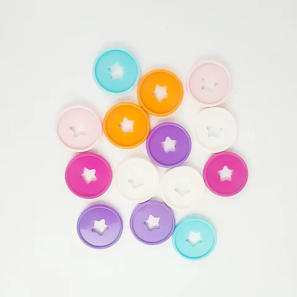 35MM Star Mushroom Hole Notebook Loose-leaf Plastic Discs Loose-leaf Plastic Rings Discbound Discs Button Ring Binder 12pcs