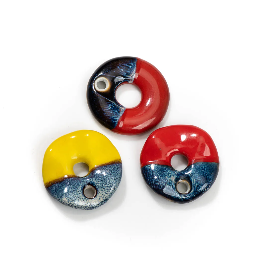 45mm Große Keramik Mehrfarbige Keramik Abstrakte Anhänger Perlen Böhmen Schmuck DIY Halskette Machen Vintage Zubehör Z809 – Detail 1