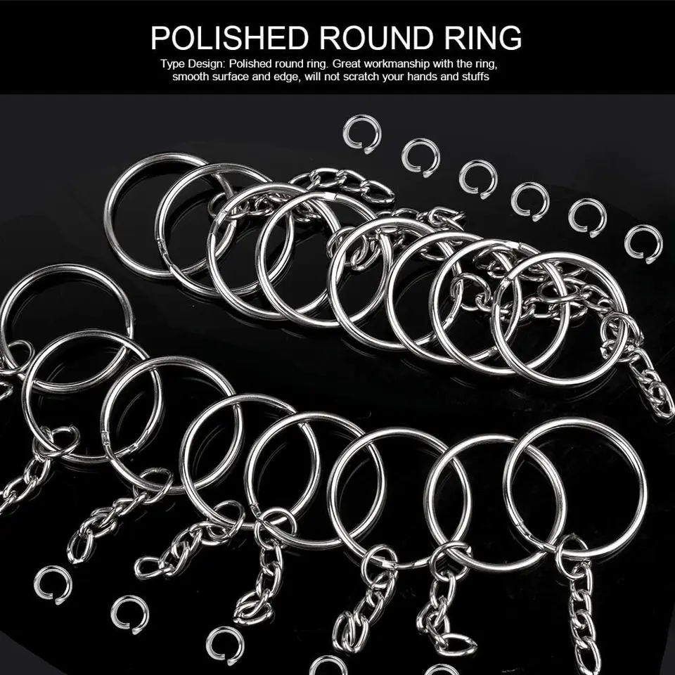 30 Pcs Split Key Rings – Rustproof Zinc Alloy Keychain Rings For Keys, Lanyards & DIY Crafts